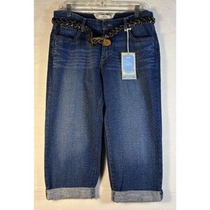 Levi's Women's Capri Jeans Blue 515 Capri Mid Rise With Belt  Size 10 NWT